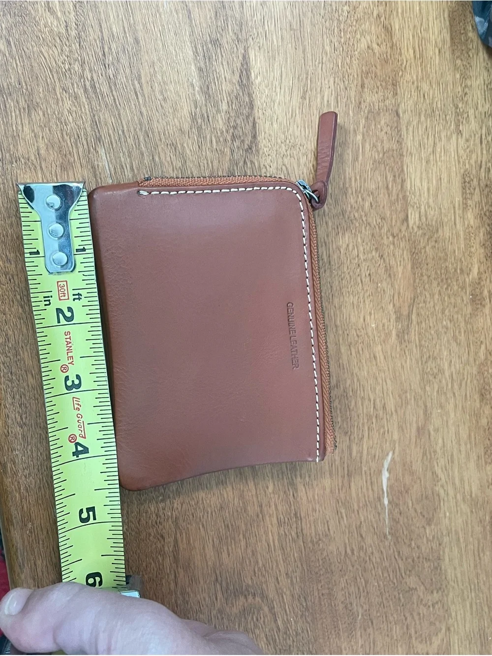 Stanley Chestnut Leather Zip Wallet Pouch